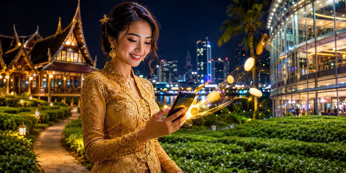 Pengguna Sarawak berbaju kebaya menerima bonus rebat melalui platform aa66 yang mesra pengguna tempatan